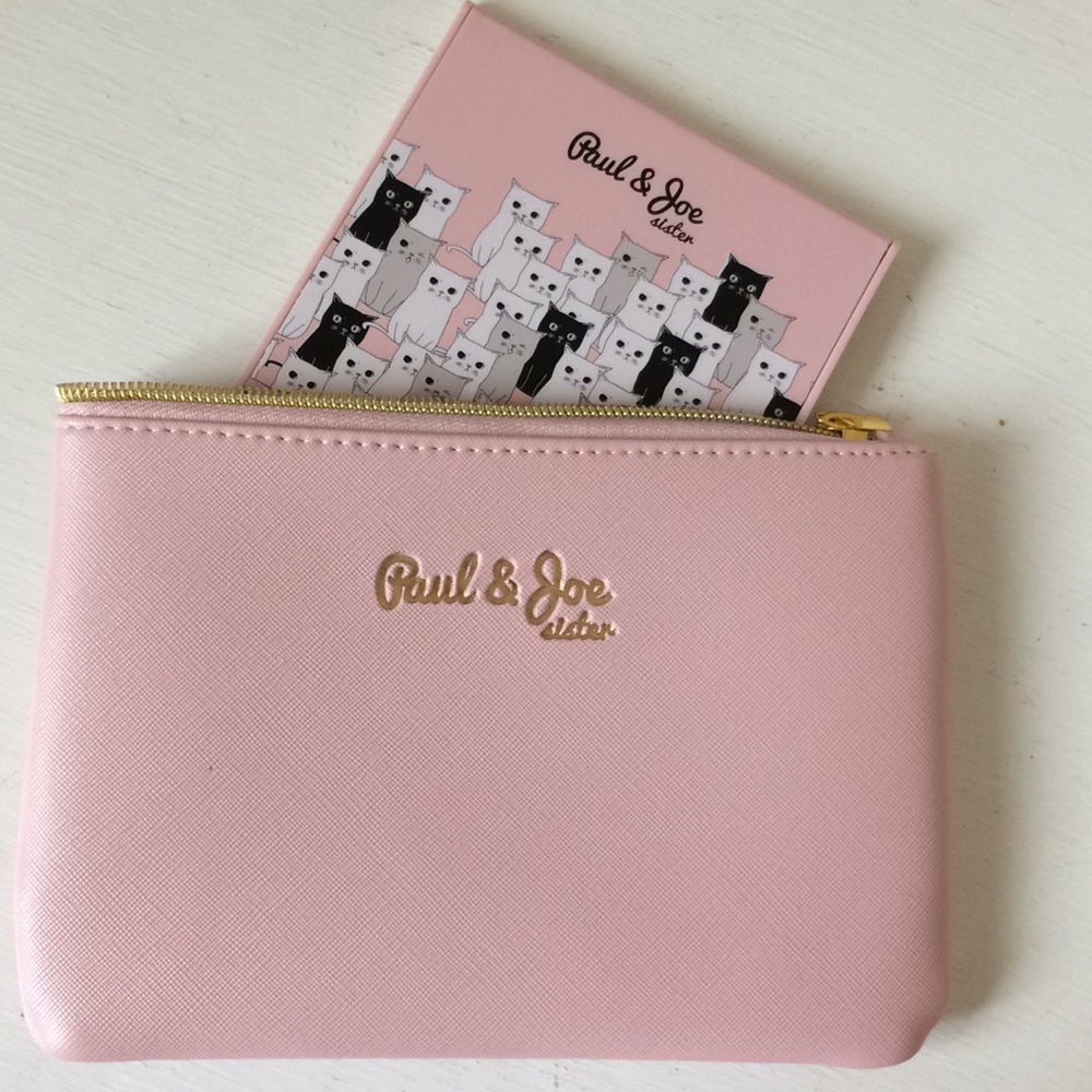 Paul & Joe Cosmetic Case in Pink and Cat Mirror